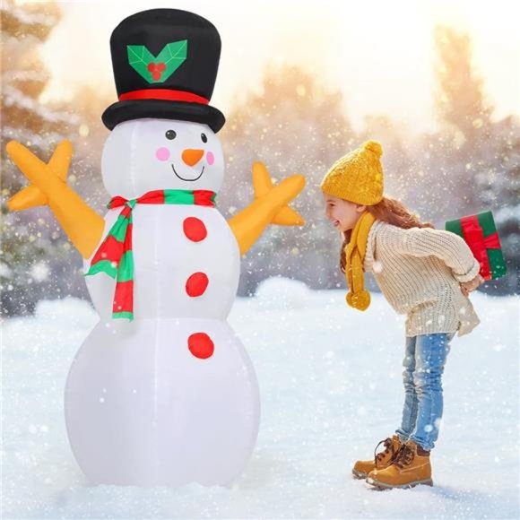 5 FT Christmas Snowman Inflatable Decoration with Branch Hand Blow Up - Picture 3 of 6